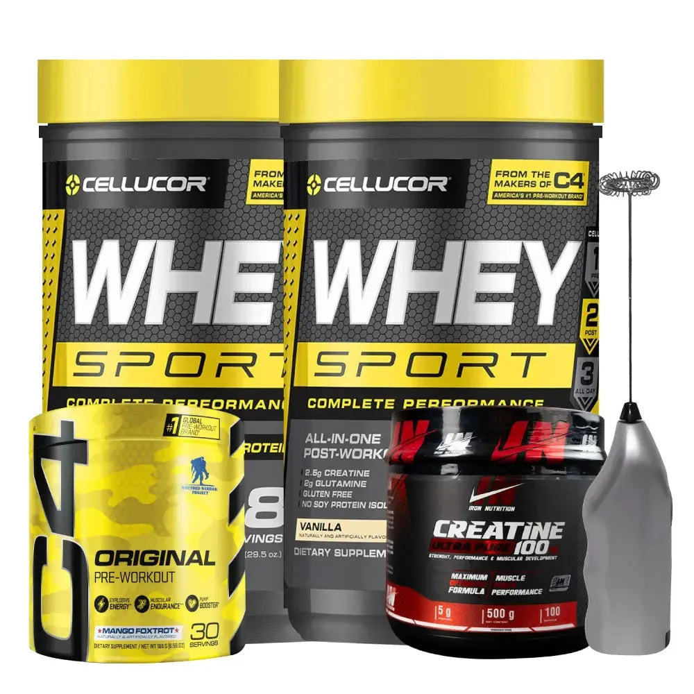 2 und Whey Sport 18 Serv + Creatine Iron 500 g + C4 Original 30 Serv + Obsequio - Zona FIT