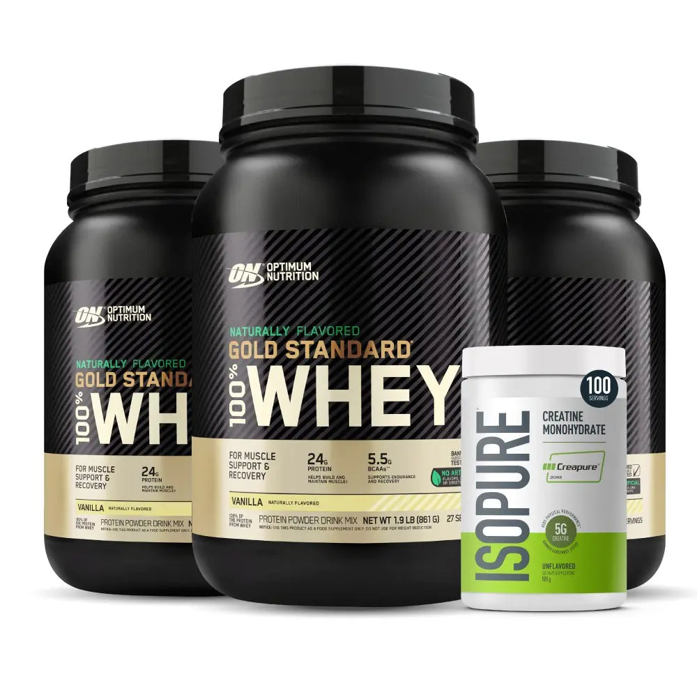 3 und Gold Standard Naturally 1,9 LB + Creatine Isopure 100 Serv