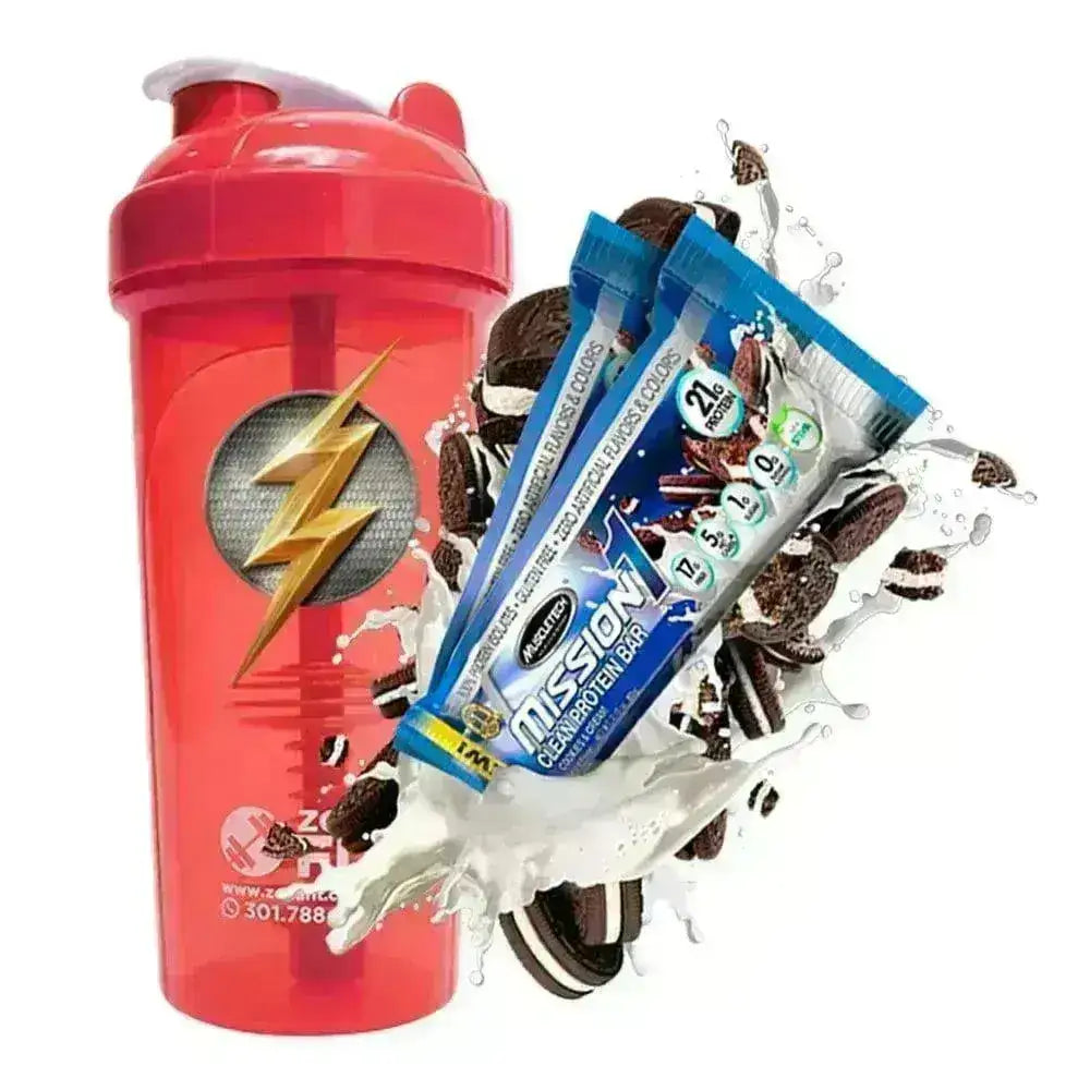 2 barras de proteína + Shaker DC Comics - Zona FIT