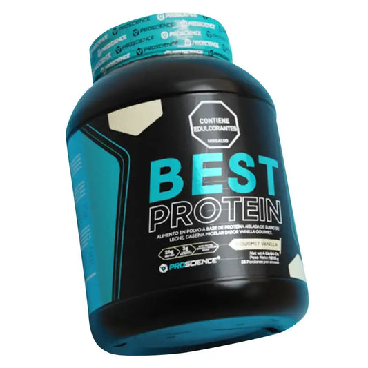 Best Protein de ProScience, suplemento de proteína de suero de leche sabor vainilla gourmet