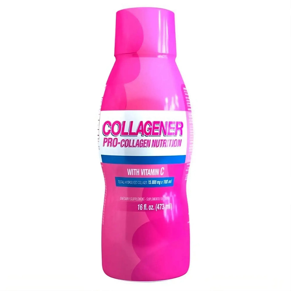 Botella de Collagener con colágeno hidrolizado y vitamina C, suplemento nutricional para fitness