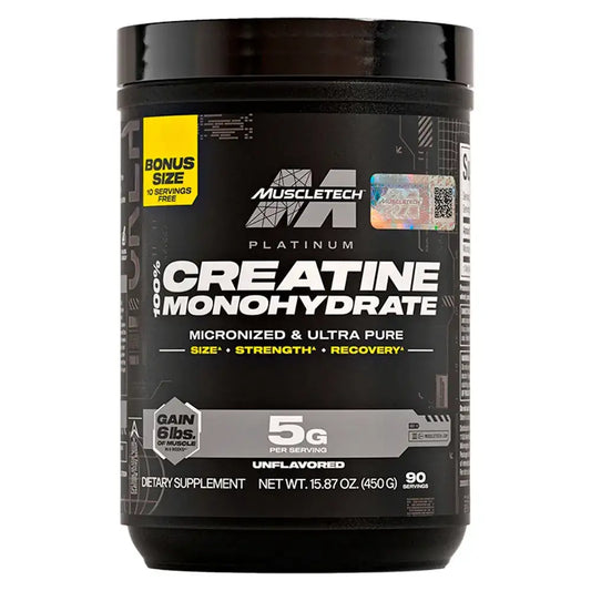 Creatina monohidrato MuscleTech Platinum, suplemento para masa muscular y recuperación, 5g por porción