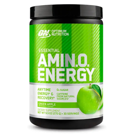 Suplemento aminoácido Amin.O. Energy sabor manzana verde, sin azúcar, para energía y recuperación