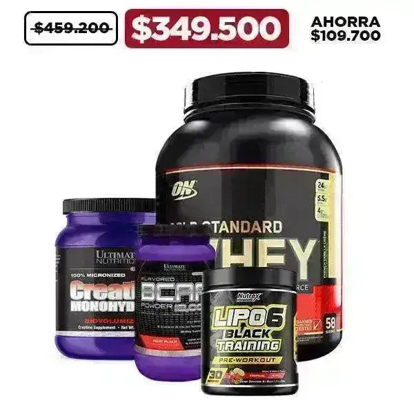 Gold Standard 100% Whey 4 lb + BCAA 30 serv + Creatina 1000 gr + Lipo 6 Training - Zona FIT
