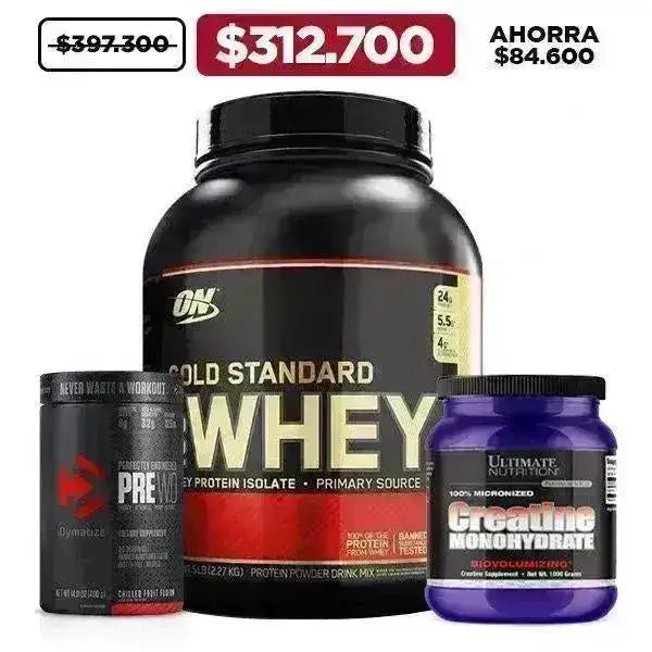 Gold Standard 5 lb + Creatine 1000 gr + Pre W.O. - Zona FIT