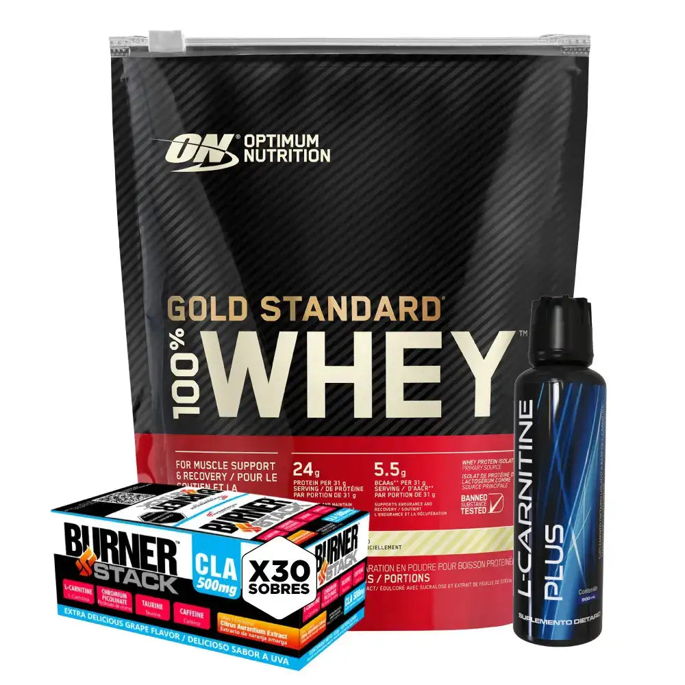 Gold Standard 22 serv + L-Carnitine Plus + Obsequio