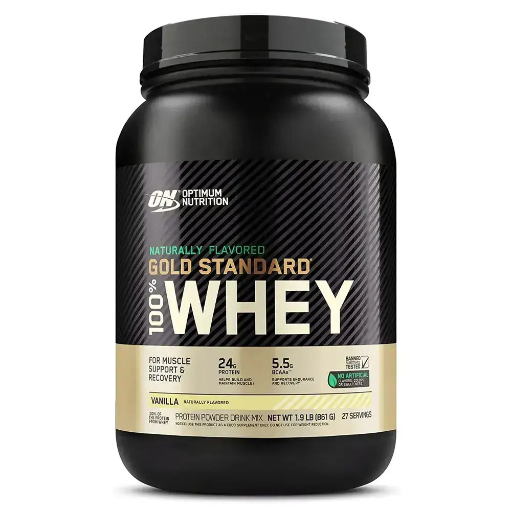 Proteína en polvo 100% Whey Gold Standard sabor vainilla, suplemento para masa muscular y recuperación
