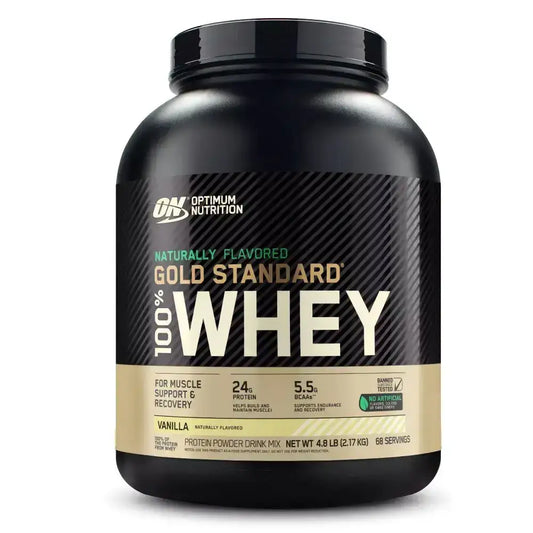 Proteína en polvo Gold Standard 100% Whey sabor vainilla, suplemento para recuperación muscular