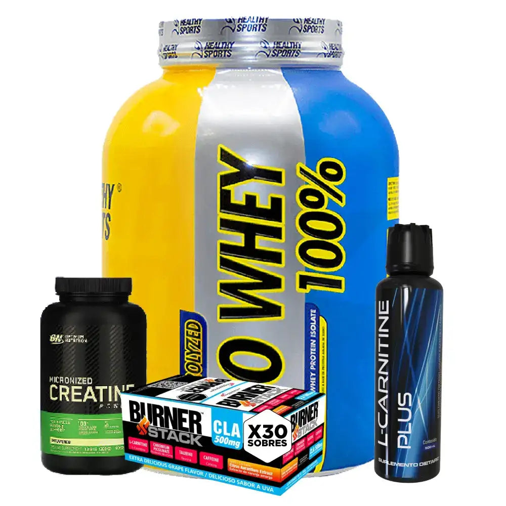 Iso Whey 5 lb + L-Carnitine Plus + Creatine Optimum 60 Serv + Obsequio