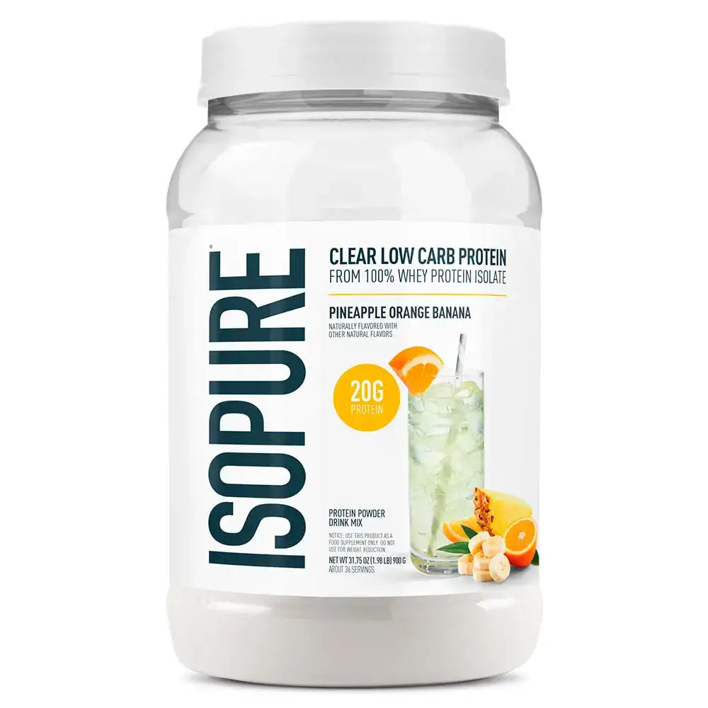 ISOPURE Clear Low Carb Protein sabor Piña Naranja Plátano, 20g proteína, polvo para batido