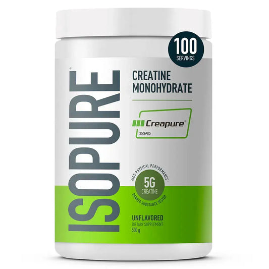 Suplemento de creatina monohidrato Isopure, 100 porciones, sabor sin sabor, 5g por dosis, Creapure