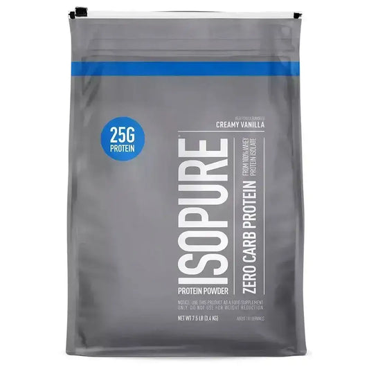 Polvo de proteína Isopure sabor vainilla cremosa, 25g de proteína, sin carbohidratos, suplemento fitness
