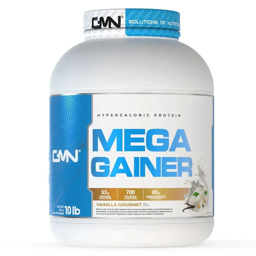 Mega Gainer proteína hipercalórica sabor vainilla gourmet, 10 lb, ideal para ganar masa muscular