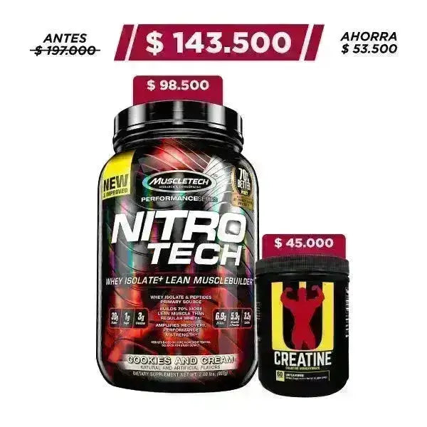 Nitro Tech 2 lb + Creatine 300 gr - Zona FIT
