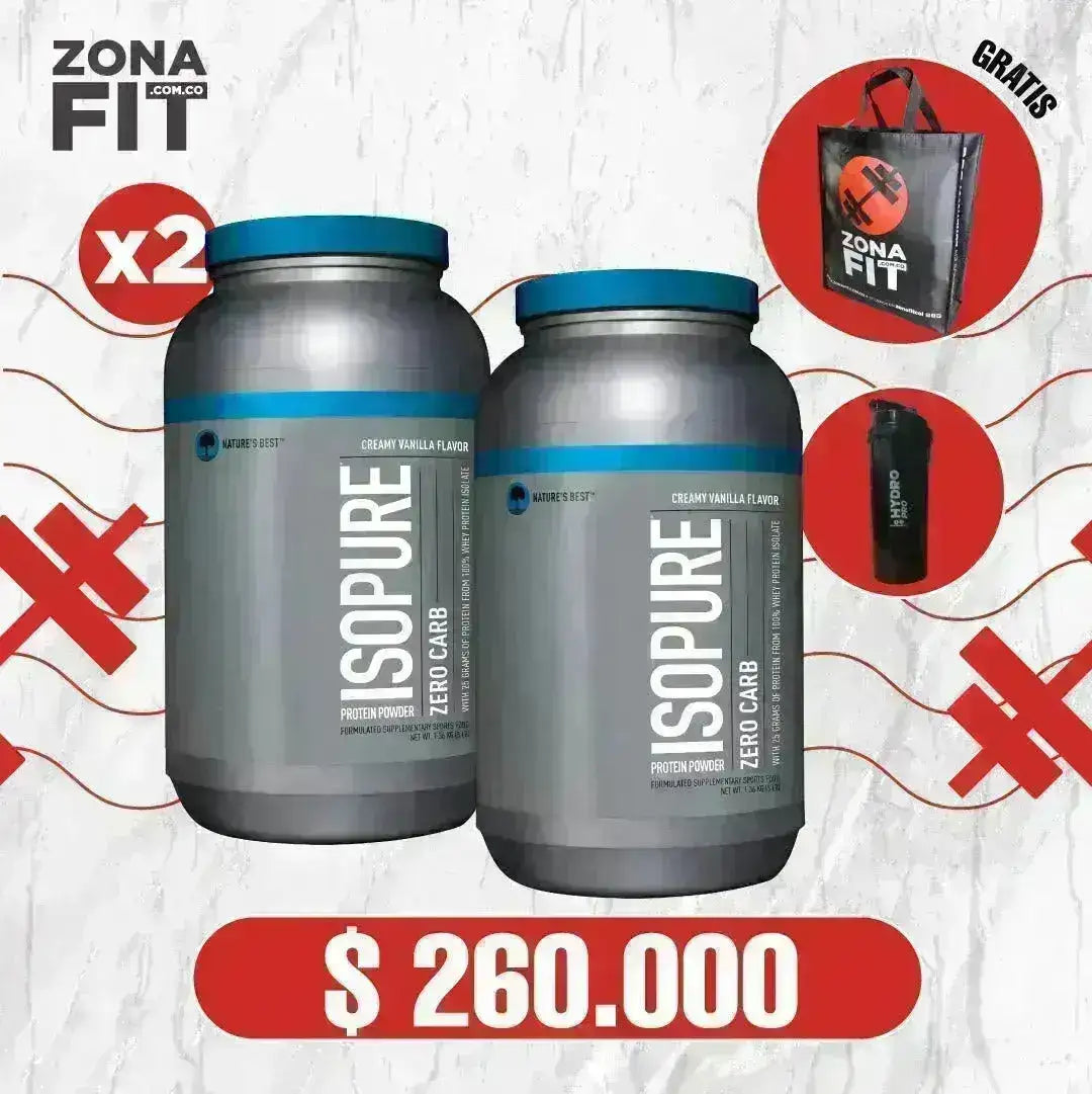 2 Unid. Isopure Zero Carbs 3 lb + 2 Shaker + Obsequio Especial - Zona FIT