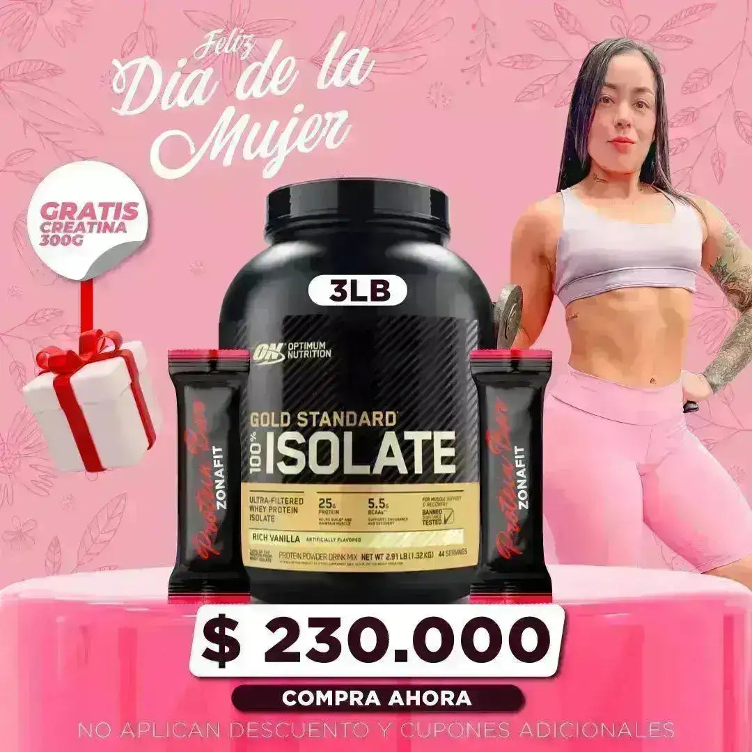 Gold Standard Isolate 3 lb + Creatine 300 gr + Obsequios - Zona FIT