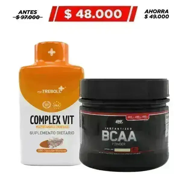 BCAA Powder 40 serv + Multivitamínico 100 caps - Zona FIT