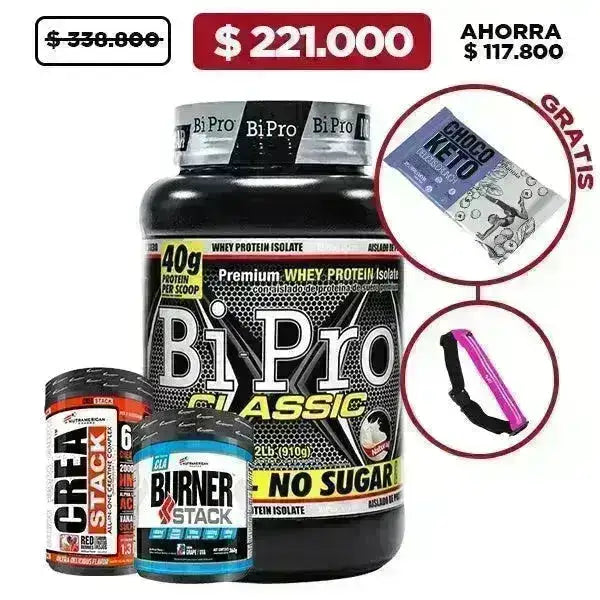 Bi Pro 908 gr + Burner Stack 0.8 lb + Crea Stack 1.3 lb + Obsequios - Zona FIT