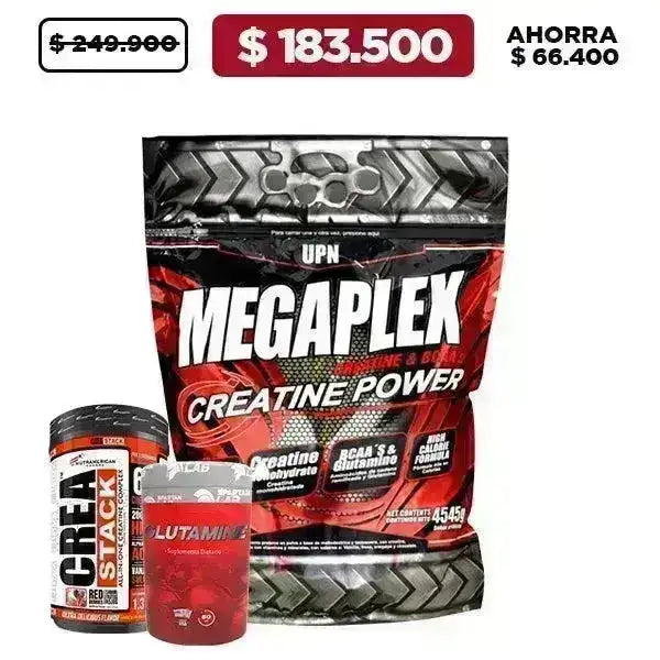 Megaplex 10 lb + Crea Stack 1.3 lb + Glutamina 60 caps - Zona FIT