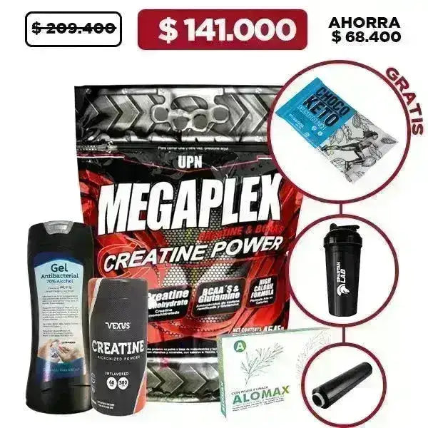 Megaplex 10 lb + Gel Antibacterial + Creatine 300 gr + Obsequio - Zona FIT