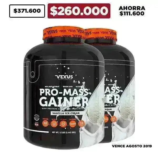 2 Unid. Pro-Mass Gainer · 12 lb Vexus (Ver Fecha) - Zona FIT