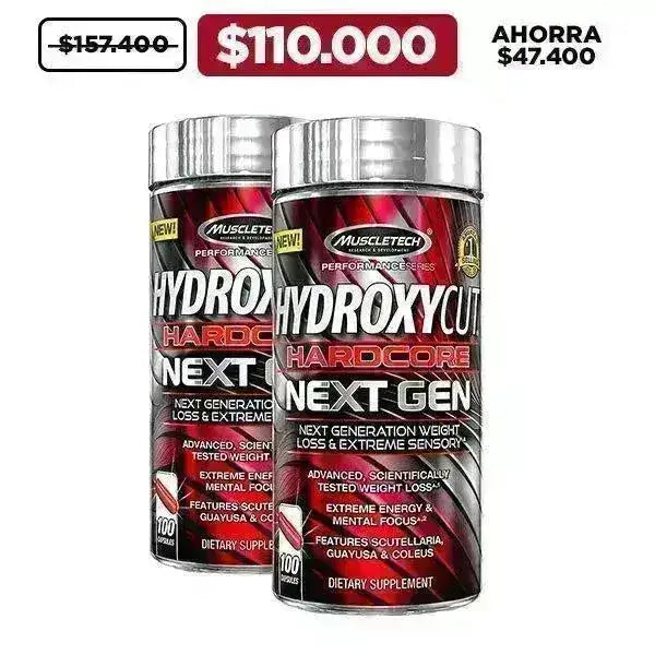 Oferta 2 Unid Hydroxycut Hardcore Next Gen · 100 Caps Muscletech - Zona FIT