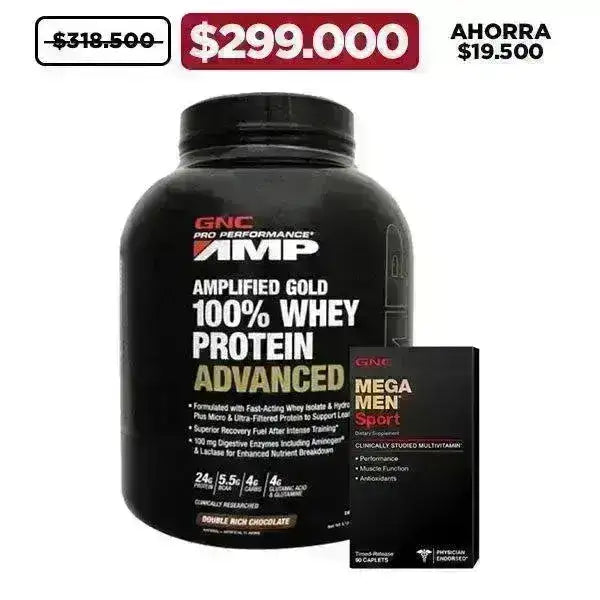 Oferta Gold 100% Whey 4.9 lb + Mega Men® 90 Caplets - Zona FIT