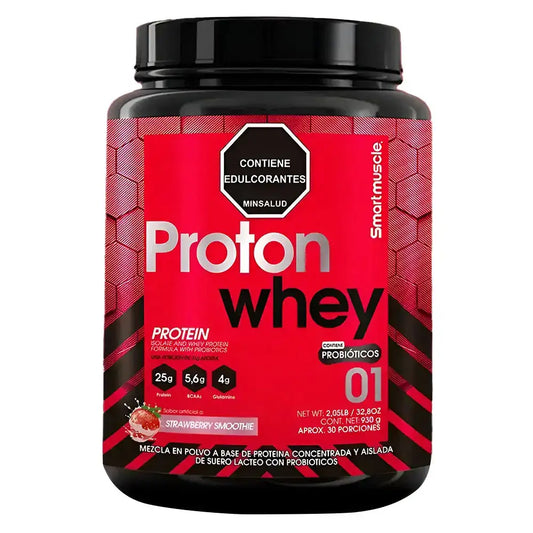 Proton Whey proteína concentrada con probióticos sabor fresa, suplemento deportivo para fitness