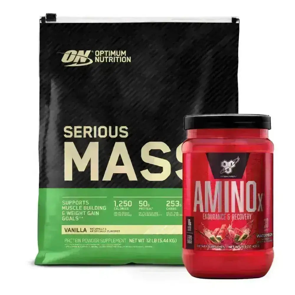 Serious Mass 12 lb + Amino X 30 serv - Zona FIT