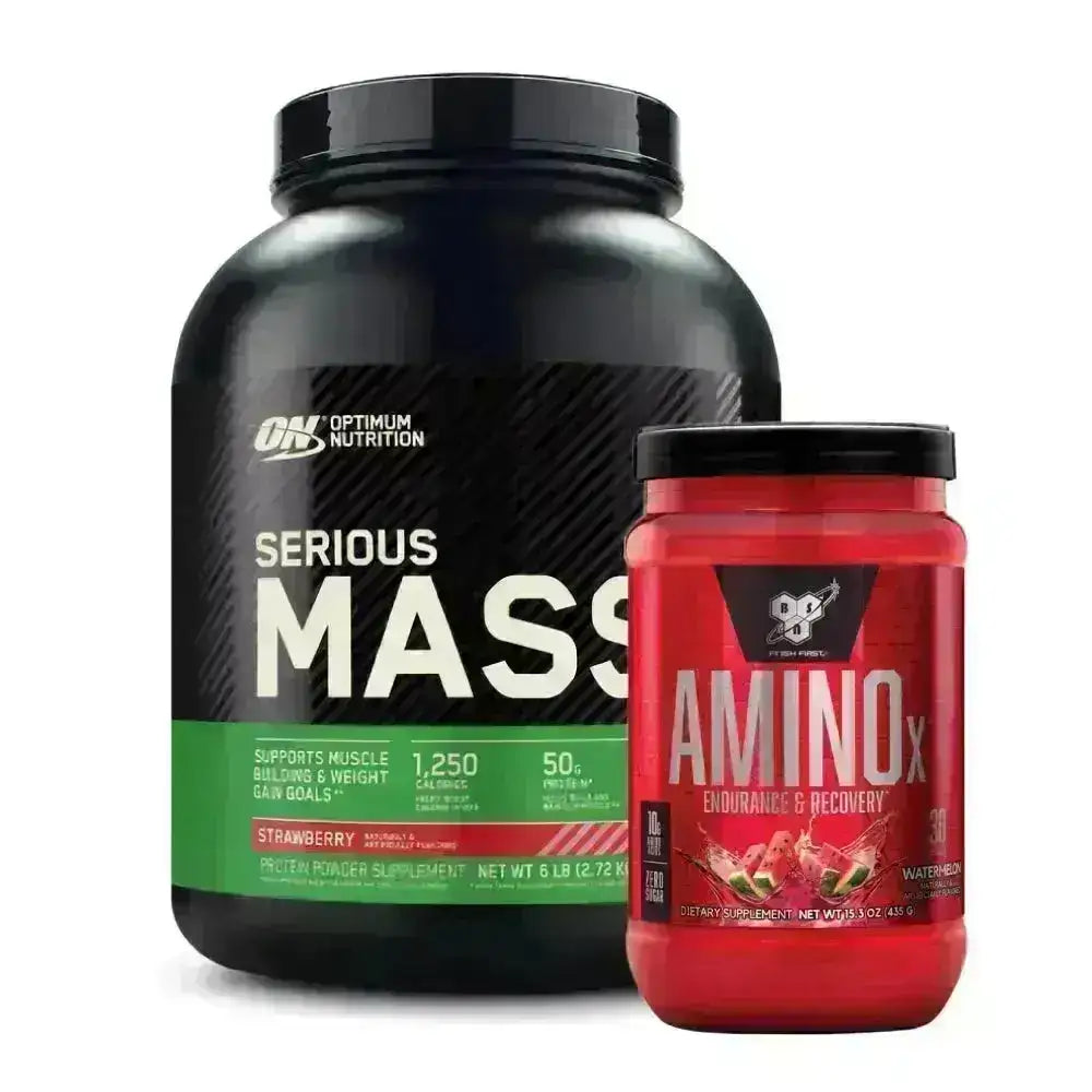 Serious Mass 6 lb + Amino X 30 serv - Zona FIT