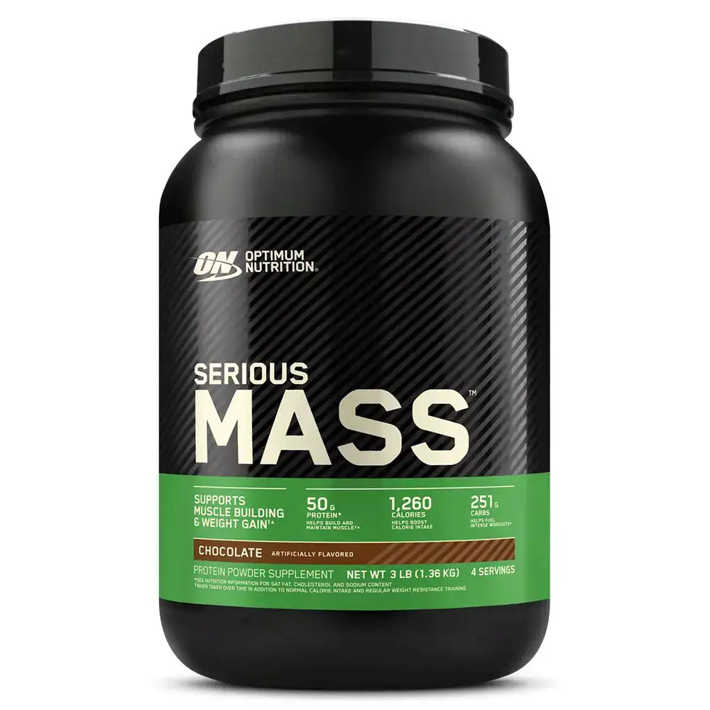 Suplemento Serious Mass de Optimum Nutrition, proteína para ganar masa muscular y peso, sabor chocolate