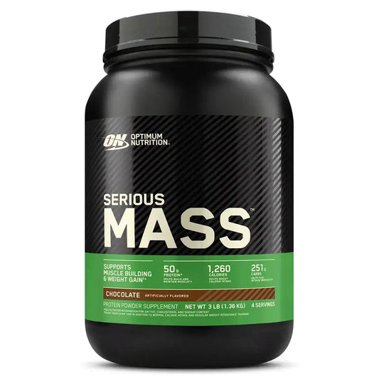 Suplemento Serious Mass de Optimum Nutrition, proteína para ganar masa muscular y peso, sabor chocolate