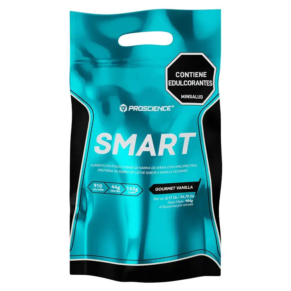 Proteína en polvo Smart sabor vainilla gourmet, 984g, 44g proteína por porción, suplemento fitness