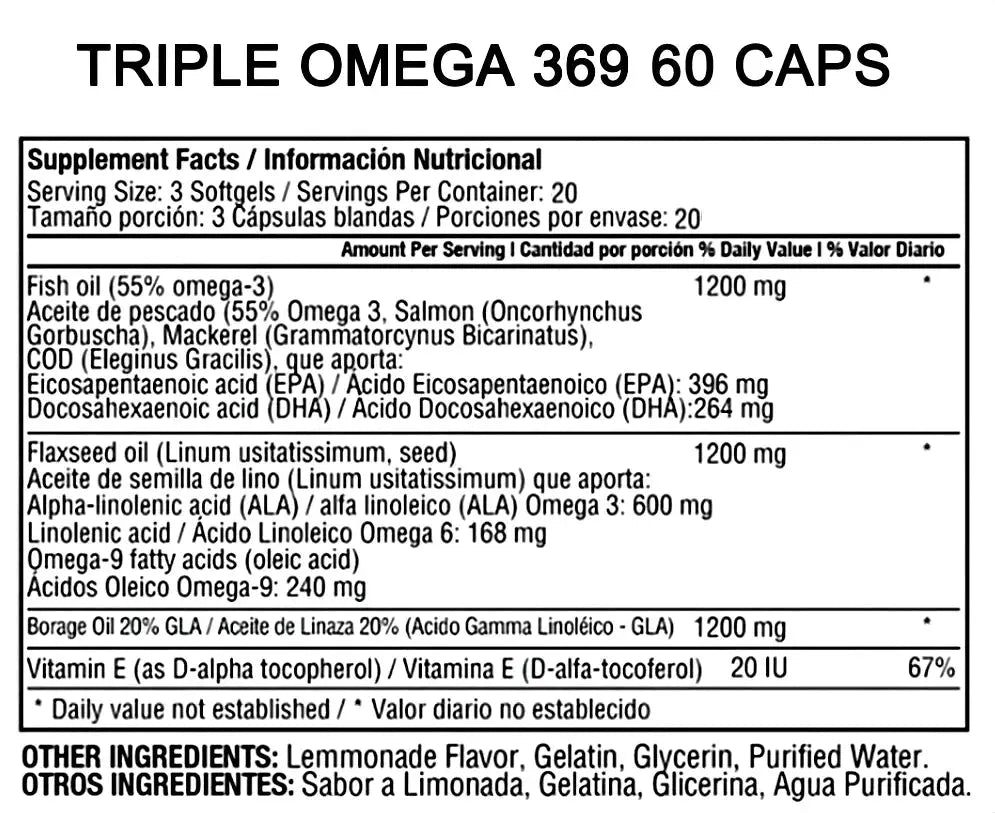 Triple Omega 3-6-9 Healthy America - Zona FIT