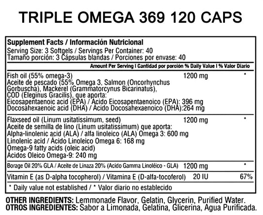 Triple Omega 3-6-9 Healthy America - Zona FIT