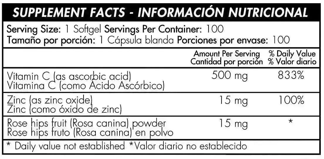 Vitamin C con Rose Hips Healthy America - Zona FIT