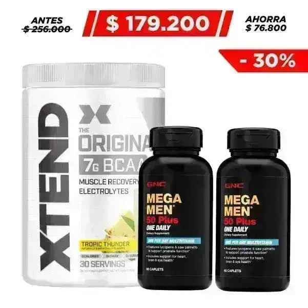 2 Unid. Mega Men® 50 Plus One Daily 60 Caplets + Xtend Original 90 serv - Zona FIT