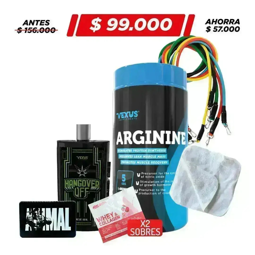 Arginine 400 gr + Cuerdas de tensión + Hangover 100 ml + Obsequio - Zona FIT