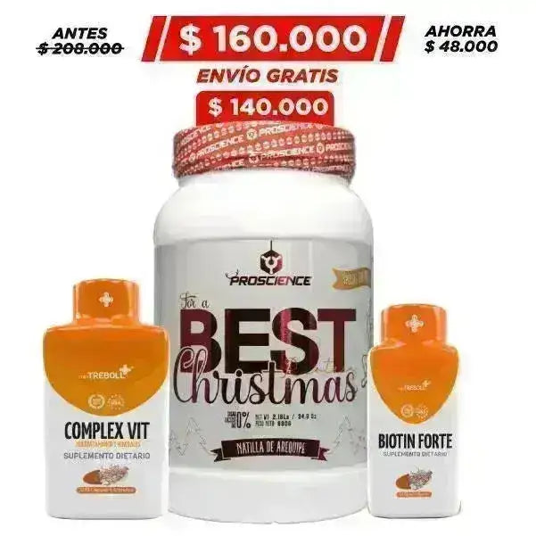 Best Christmas 2 lb + Multivitamínico 100 caps + Biotin 50 caps - Zona FIT