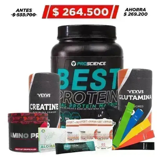 Best Protein 2 lb + Creatine 300 gr + Vitamin C 60 caps + Obsequio - Zona FIT