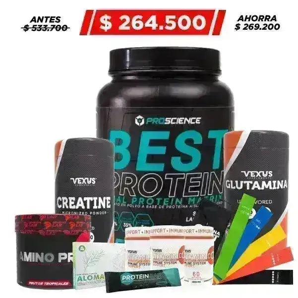 Best Protein 2 lb + Creatine 300 gr + Vitamin C 60 caps + Obsequio - Zona FIT