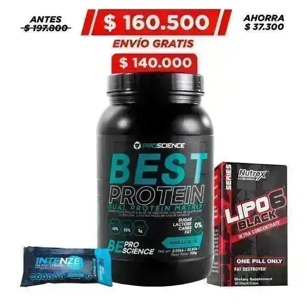 Best Protein 2 lb + Lipo 6 Black UC 30 caps + Obsequio - Zona FIT