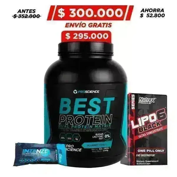 Best Protein 5 lb + Lipo 6 Black UC 30 caps + Obsequio - Zona FIT