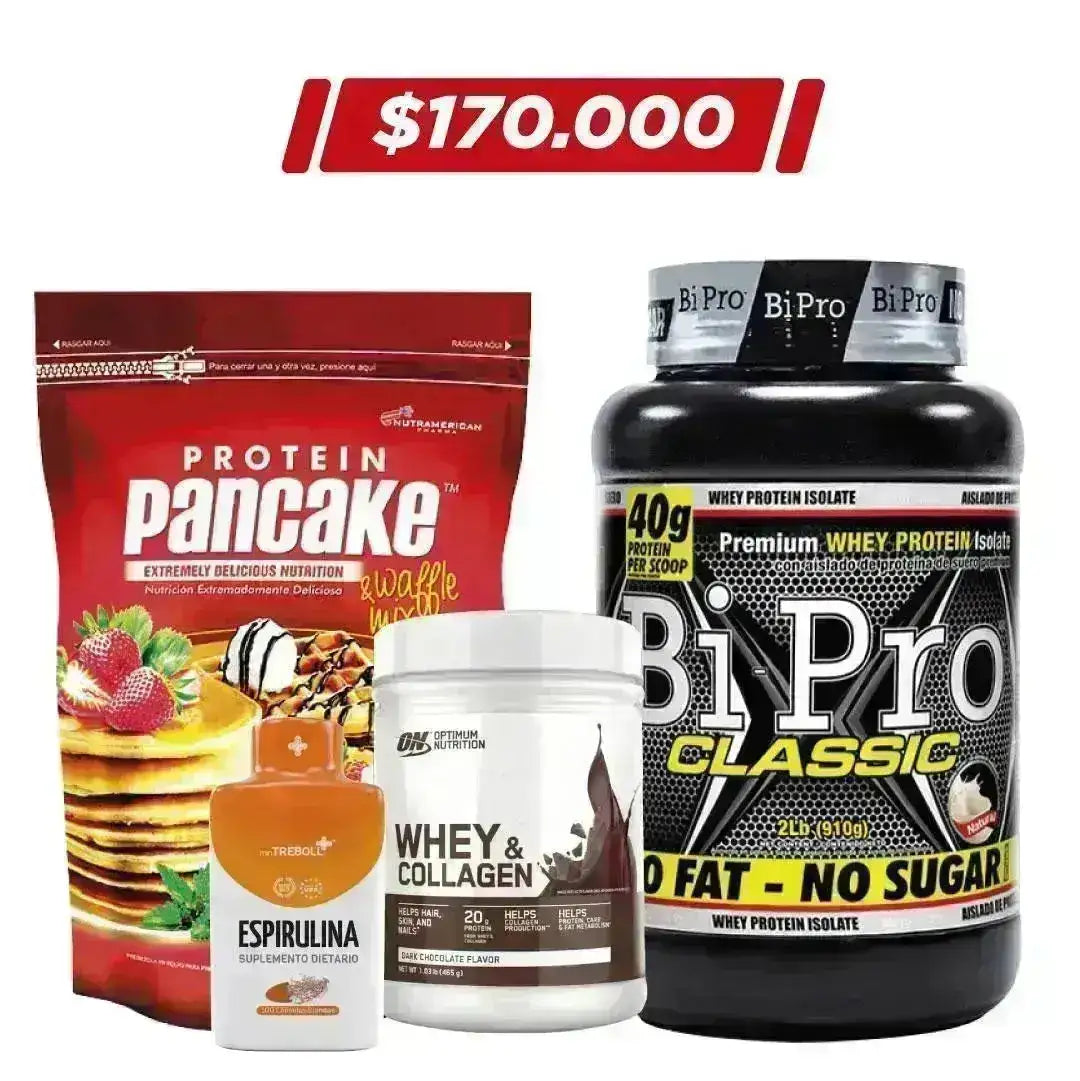 BiPro 908 gr + Whey Collagen 420 gr + Protein Pancake 770 gr + Obsequio - Zona FIT