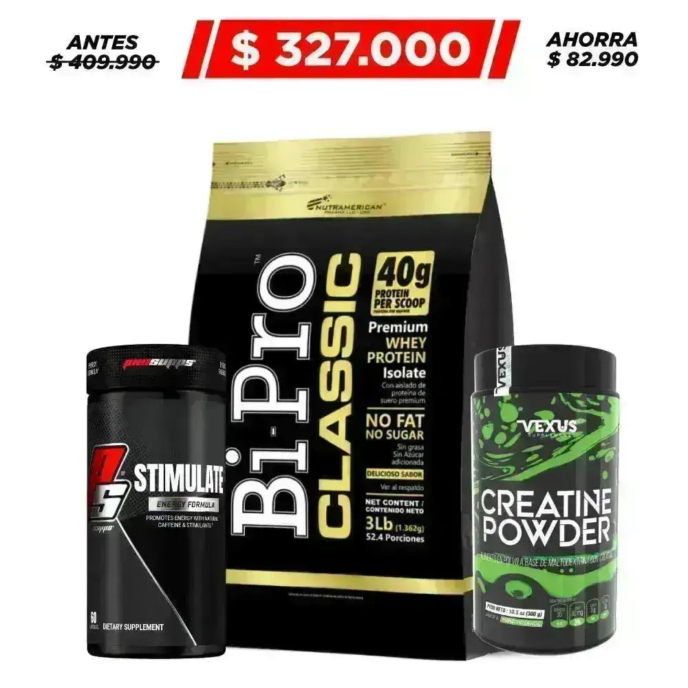 BiPro 3 lb + Creatine 300 gr + Stimulate 60 caps - Zona FIT
