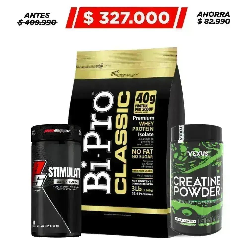 BiPro 3 lb + Creatine 300 gr + Stimulate 60 caps - Zona FIT