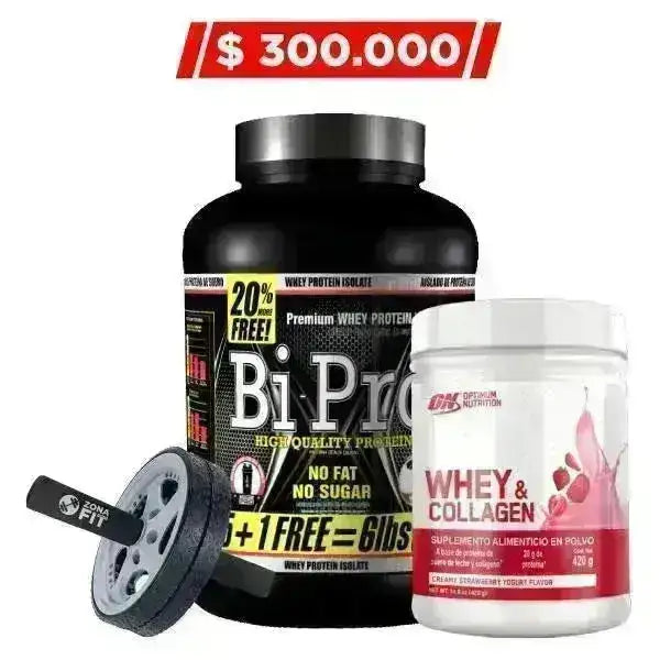 BiPro 6 lb + Whey Collagen 420 gr + Obsequio - Zona FIT