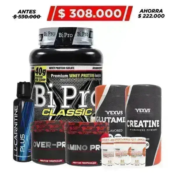BiPro 2 lb + L-Carnitine 500 ml + Creatine 300 gr + Obsequio - Zona FIT