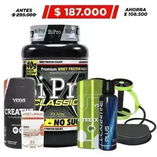 Bi Pro 908 gr + Creatine 300 gr + Carnitine Plus 500 ml - Zona FIT