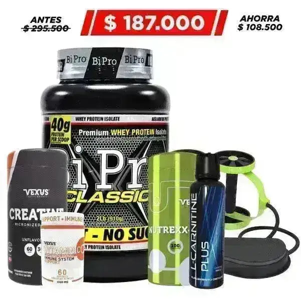 Bi Pro 908 gr + Creatine 300 gr + Carnitine Plus 500 ml - Zona FIT